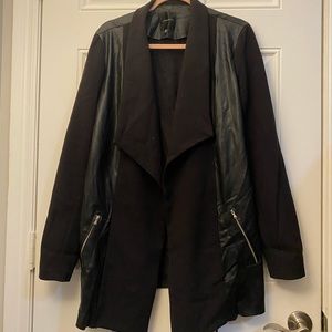 Dynamite Faux Leather Wrap Jacket